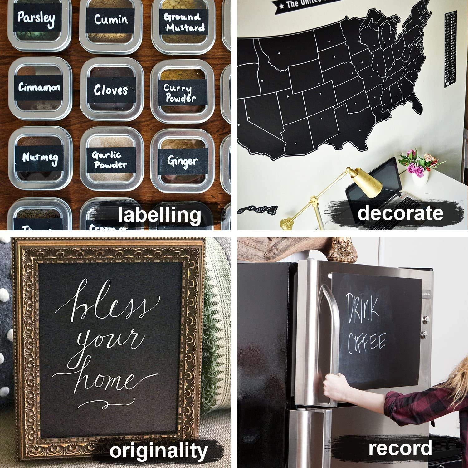 4038 Blackboard Erasable Wall Sticker Chalkboard Sticker Removable Blackboard Wall Stickers Mural for Kids Room DeoDap 4038 Blackboard Erasable Wall Sticker Chalkboard Sticker Removable Blackboard Wall Stickers Mural for Kids Room DeoDap